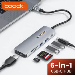 Hubs Toocki USB HUB 4K HDMI Adapter USB C to 5Gbps USB3.0/ SD/TF C Dock for MacBook Ipad Pro USBC Type C 3.0 Splitter USB C HUB