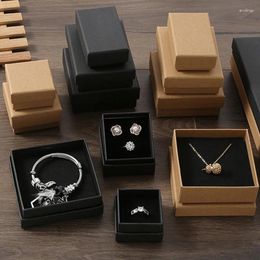 Jewellery Pouches 1pc Solid Boxes Gifts High-grade Present Storage Display Cardboard Box For Necklace Earrings Ring Square Rectangle Cases