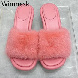 Slippers Summer Round Toe Open Fashion Women Casual Mixed Colors Short Plush Metal Hollowed Heel Shose Slingbacks