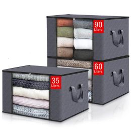 Bags Foldable Blanket Clothes Storage Bags Bedroom Cabinet Containers Organizing with Lids and Handle Large Capacity Storage Bags