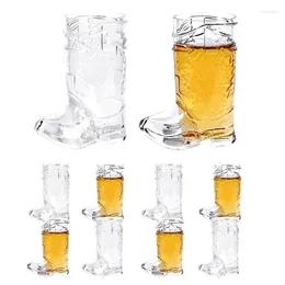 Mugs 10pieces Transparent Beer Boot 1 Ounce Mug Reusable BPAFree Plastic With Handle For Western Themed Rodeo Birthday