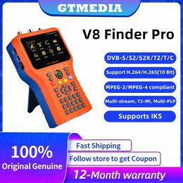 Receivers GTMEDIA V8 Finder Pro/Max Satellite Signal Finder DVBS2X/S2/S/T2/T/C H.265 Auto Calculate Angle of AZ EL Supports VCA/ACM/IKS