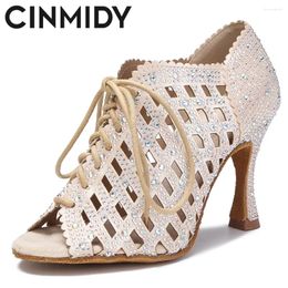 Dance Shoes CINMIDY Latin For Woman Indoor Party Ballroom Dancing Girls Soft Bottom White Wedding Women Sandals