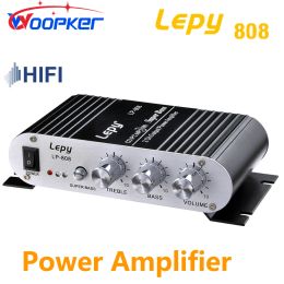 Amplifier Lepy lp808 HIFI Power Amplifier High Quality RCA Input/Output RMS 20W*2 Treble/Low/Balance/Volume Control,Suitable for MP3, MP4