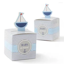 Gift Wrap "Baby On Board!" -Up Sailboat Favour Box Baby Shower Candy Boxes Packaging Chocolate Wedding Favours