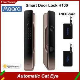 Control Aqara Smart Door Lock H100 Automatic Cat Eye Zigbee Body Light Sensor NFC Bluetooth Fingerprint Unlock Homekit Aqara Home App