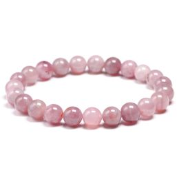 Strands Madagascar Natural Rose Quartz Bead Bracelet Women Girls Fashion Stone Handmade Strength Yoga Healing Energy Jewelry Gift