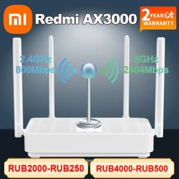 Routers New Xiaomi Redmi Ax3000 Router Wifi 6 Mesh Wifi Gigabit 2.4g/5.0ghz Dualband Wireless Router Signal Amplifier High Gain Antenna