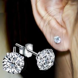 Stud Earrings Moissanite D Colour Total 0.6ct 1ct 2ct 3ct 4ct 6ct S925 Sterling Silver For Woman