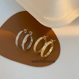 Highend Luxury carrtier Earring New Fashionable Earrings with Advanced Sense Ring Full of Zirconium Trendy and Cool Small Popular Personality