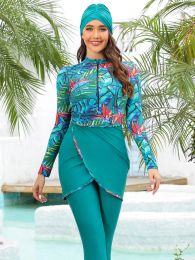 Clothing 2024 new Muslim Swimwear Womens Burkini With Front Zip + Bra pad