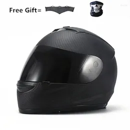 Motorcycle Helmets Carbon Fibre Grain DOT Full Face Helmet Colour Lens Sun Shield Lightweight ABS Motorbike Touring Sports Four Season