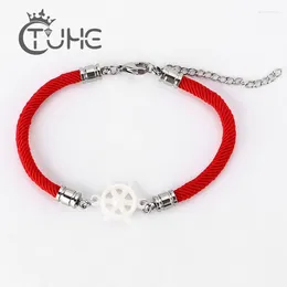 Charm Bracelets Red Rope Leather Anchor & Bangles Female Jewellery 20 Cm Length Ceramic Bracelet Gift For Mother Good Quality