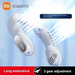 Portable Air Coolers Portable Neck Fan Mijia USB Charging Brushless Fan Mini Electric Fan Silent Neck and Wearable Cooling Y240422