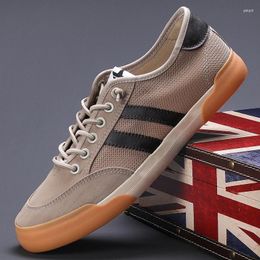 Casual Shoes Mens Mesh Lace Up Breathable Walking Sneakers Tennis Stripe Male Lightweight Flats Fashion Loafers SS24620