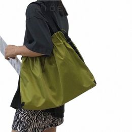 leftside Fold Oxford Big Shoulder Bag for Women Designer Soft Tote Bag Female Shopper Shop 2023 High-capacity Handbags P7CT#