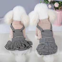 Dog Apparel Dresses Strap Design Autumn Winter Princess Sweater Dress For Dogs Pet Coat Jacket Wedding Costume Jumpsuit