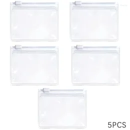Storage Bags 5Pcs Reusable Transparent EVA Travel Zippered Bag Sealed Vitamin Tablet Packaging Jewelry