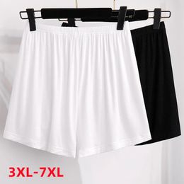 Ladies Plus Size Leggings Shorts Women Large Size Slim Elastic Black White Modal Basic Shorts 3XL 4XL 5XL 6XL 7XL 240409