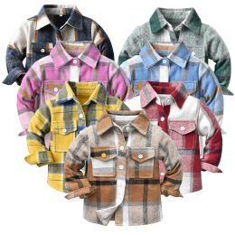 T-shirts Cotton Plaid Shirts for Baby Kids Toddler Girls Spring Autumn Jackets Teen Fashion Coats Boys Classic Gentleman Blouses Top