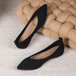 Casual Shoes Princess Women's Elastic Pointed Fashion Flat Comfortable Soft Non Slip Knitted Spring