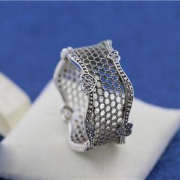 925 Sterling Silver Lace of Love Ring Fit Jewellery Engagement Wedding Lovers Fashion Ring For Women7416301