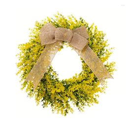 Decorative Flowers Artificial Yellow Leaf Wreath For Front Door Farmhouses Wedding Holiday Decorations Spring