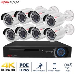 Lens IP POE Security Camera System NVR Kit 4K 8MP 2/4/6/8PCS Options Audio Out Door Bullet Indoor Dome Home Video Surveillanc Set