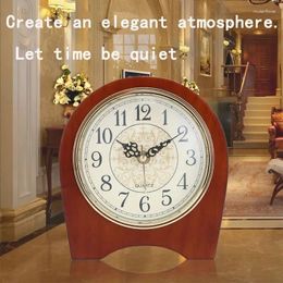 Table Clocks Manufacturer Study Solid Wood Clock Movement Silent Wooden Simple European Factory Accessories