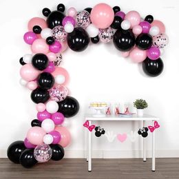 Party Decoration 98Pcs Pink Black Balloon Garland Arch Set Macaron Latex Balloons For Baby Shower Kids Girls Birthday Supplies