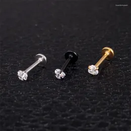 Stud Earrings Fashion Simple Heart Shaped For Women Wedding Shine Earring Engagement Colour Gold Black