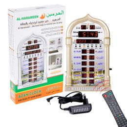 Clothing 12V Azan Mosque Prayer Clock Calendar Muslim Islamic Mosque Calendar Prayer Wall Clock Remote Control Alarm Ramadan Home Decor