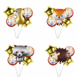 Party Decoration 5pcs Large Animal Foil Balloons Hedgehog Raccoon And Squirrel Ballons Happy Birthday Decorations Kids Children's Toys