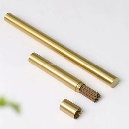 Accessories Antique Pure Copper Incense Tube Line Incense Tube Long and Short Type DIY Home Zen Portable Line Incense Storage Supplies