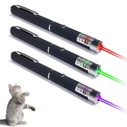 Toys Laser Pointer 4mW High Pointer Laser Metre Pet Cat Toy Light Sight 530Nm 405Nm 650Nm Power Red Dot Office Interactive Laser Pen