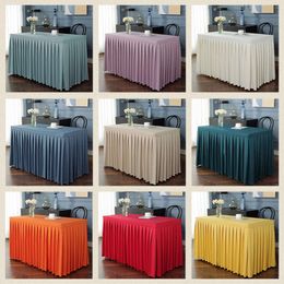 Conference Tablecloths Rectangular Conference Room High-end Velvet Cloth Table Covers Exhibition Long Strip Fabric Art