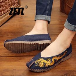 Casual Shoes ZFTL Men's Loafers Man Cavans Sheos Men Straw Linen Chinese Traditional Handmade Summer Slip-on Hanfu