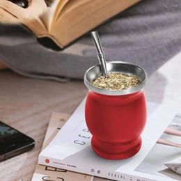 Water Bottles Yerba Mate Drinkware Set Stainless Steel Cup With Bombilla Teacup Brush Double Wall Gourd Shape For Antioxidant