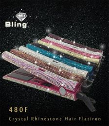DHL 2020 New Whole MS Glam Crystal Rhinestone flat iron hair straighter Styling Tools3306973