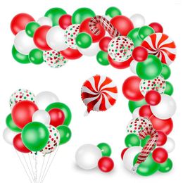 Party Decoration 118 Pcs Christmas Green Red Confetti Candy Stars Cane Aluminum Die Balloon Garland Arches Kit Birthday Wedding Decorations
