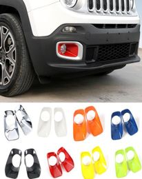 Car Exterior Front Fog Light Frame Cover Decoration For Jeep Renegade 2016 2017 2018 AUto Exterior Accessories6197661