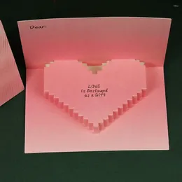 Gift Wrap Three-dimensional Valentine's Up Cards Beautiful Creative 3D Heart Greeting Card Paper Sculpture Gradient Colour