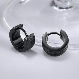 Hoop Earrings JHSL Small Punk Frosted For Men Black Stainless Steel High Quality Fashion Jewellery Dropship