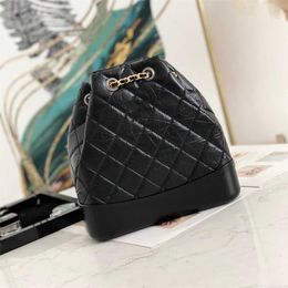 Tote bag high definition cowhide diamond grid backpack wandering crossbody drawstring bucket womens classic and fashionable