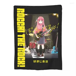 Blankets Bocchi The Hitori Goto Merch Blanket Flannel Bedding Throw Comfortable Lightweight Thin For Travel Bedspreads