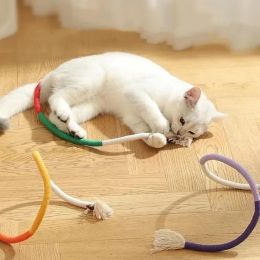 Toys Cat Toys Silvervine Cat Teaser Toy Interactive Molar Cotton Rope Toys Clean Mouth Kitten Play Toy