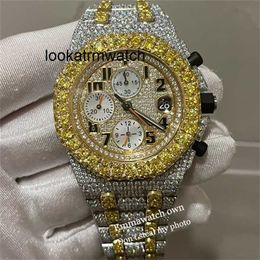 Tono top orologio di lusso 2023 Nuova versione di Moissanite Stones Watch Silver Test Mens VVS Diamonds Best Quality Automatic Full