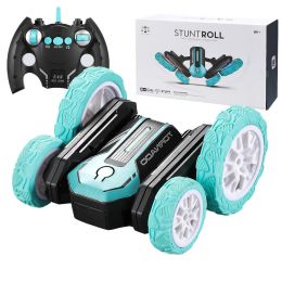 Cars 2024 New Electric Stunt RC Car 360° Spin Remote Radio Control Vehicle Machine Toys For Boys Girls Kids Gift Blooming Car Toy