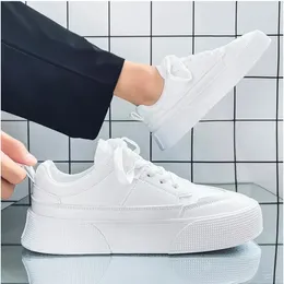 Casual Shoes Men White Leather Sneakers 2024 Trend Platform Comfortable Vulcanized For Tenis Masculinos