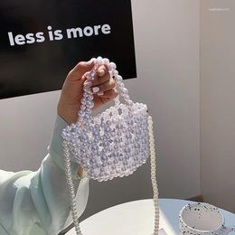 Evening Bags Acrylic Crystal Beaded Shoulder Women Handmade Fashion Beads Small Clutch Handbag Girls Transparent Beach Bag Holiday